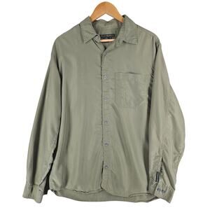 ROYAL ROBBINS MEN'S GREEN OUTDOOR TRAVEL LONG SLEEVE BUTTON-DOWN SHIRT SIZE M
